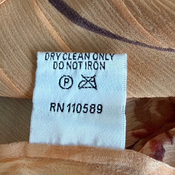 Vintage Emanuel Ungaro 100% Silk Sheer Collared Shirt Floral print top - Picture 5 of 7